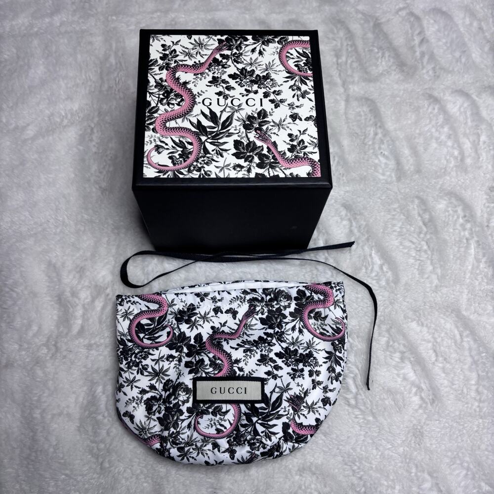 GUCCI Serpent Jewelry Small Gift Box And Pouch Snake Floral Pink #2